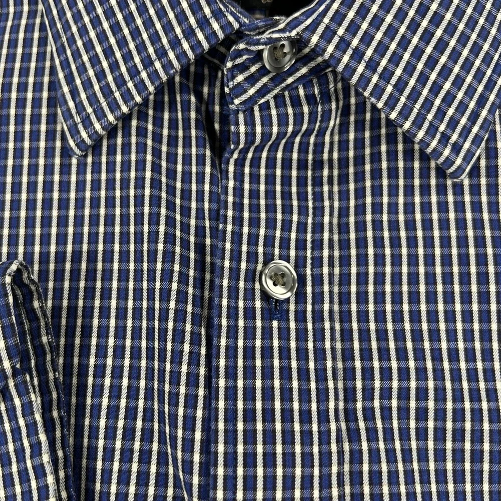 Banana Republic Shirt Mens Medium Blue Check Long Sleeve Button Up Classic Fit